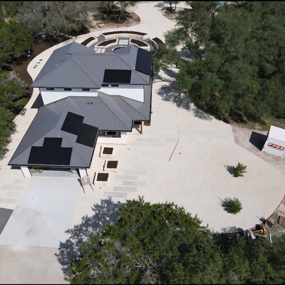 Aerial view of a large Driftwood acreage property near Austin