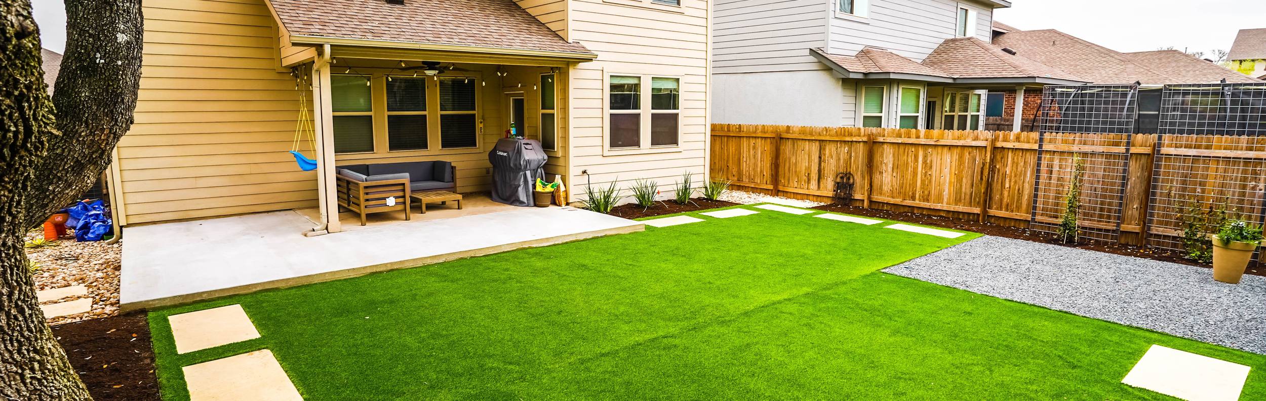 Cedar Park, TX home with landscape installation by Thrive Landscape and Design
